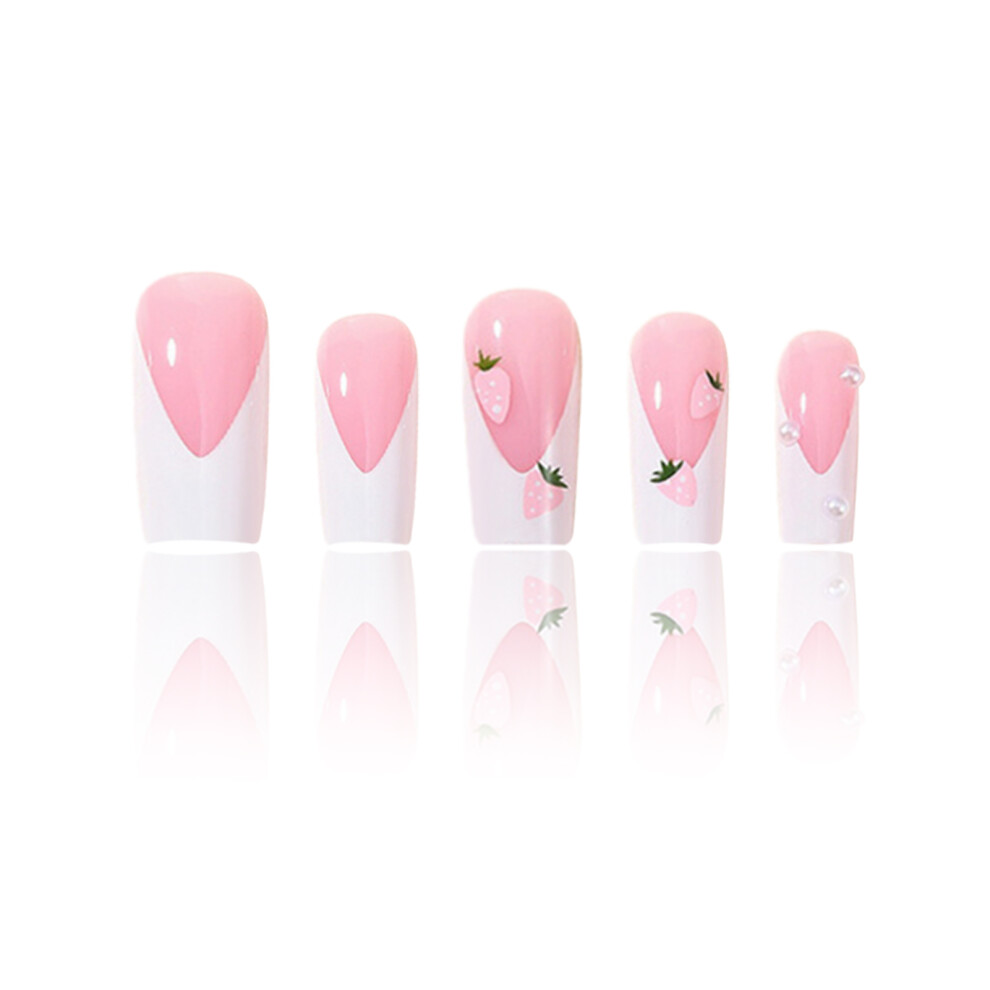 Phui-Pet-Supplies French Tip False Nails - Pink & White Diy