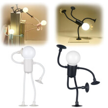 Changeable Shape Funny Sportsman Night Light,DIY Shape Night Lights for Adults Room,for Bedroom Decorations Black+