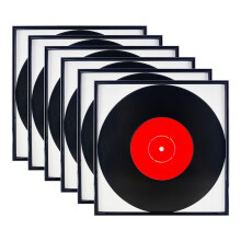 4er-Pack Schallplatten-Albumrahmen, Anzeige Von 12,5 X 12,5 Zoll Großen Musik-Vinyl-LP-Albumcovern, Helles Klavierlack-Finish