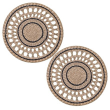 Woven Hanging Plate Wall Decorative Round Handcrafted Rattan Wicker Wall Decorative Basket Home Decoration