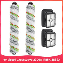 Vacuum Brush Rolls 1868 Multi-Surface and 1866 Vacuum Filters for CrossWave 2306A 1785A 3888A Vacuum Cleaner