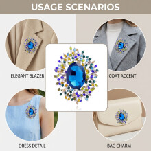(B318 A) Elegant Rhinestone Brooch Pin for Dresses