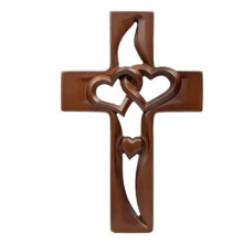 Marriage Crossfor Wall Love Wall Decor, Handmade Wooden Intertwined Heart WallCross for Wedding Valentine Christmas A