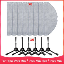 Almohadillas de Tela para Mopa con Cepillo Lateral para Aspiradora Tapo RV30 Max / RV30 Max / RV20 Max