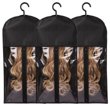 3 Piezas Soporte para Extensiones Cabello Almacenamiento Pelucas para Múltiples Soportes para Pelucas Bolsas para Pelucas con Colgador Almacenamiento