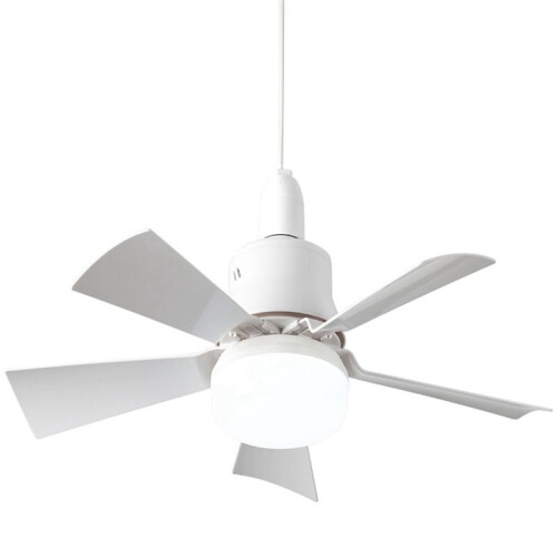 Socket Fan Light with Remote, Ceiling Fan with 3-Speeds, Dimmable LED, E27 Base, Cordless Light Socket Fan