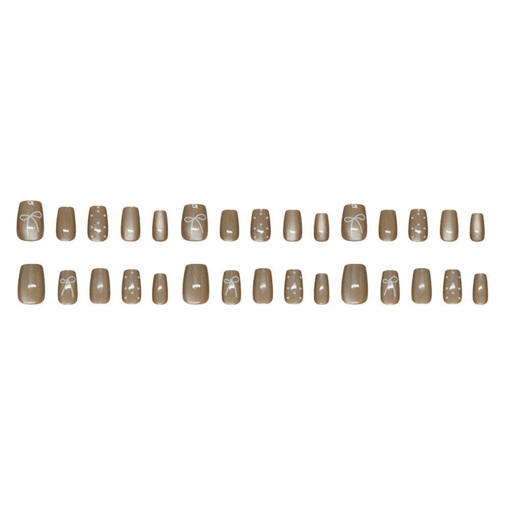 Hue-Grain 30Pcs Flash Cat Eye Fake Nails, Chip-Proof & Smudge-Proof