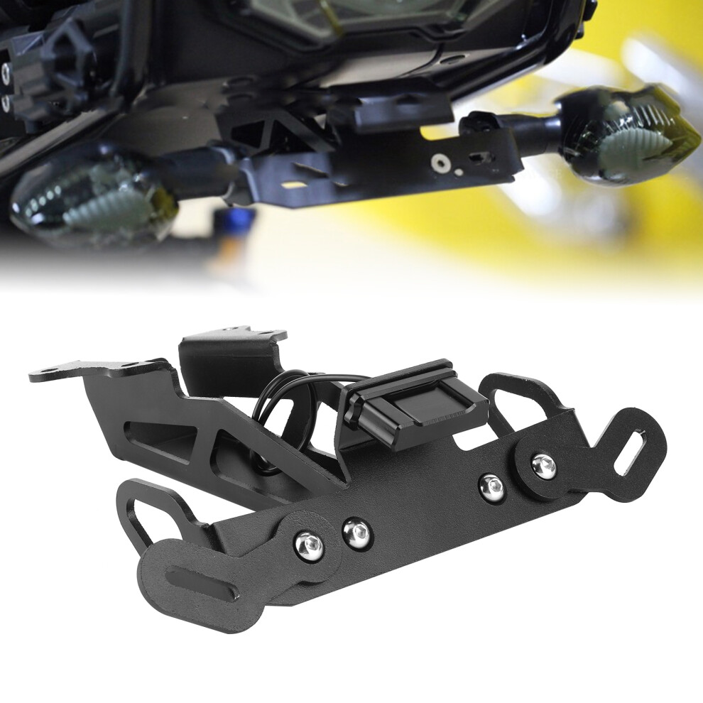 Motorcycle Rear License Plate Holder With Led Fit For Yamaha Mtâ09 Tracer Fjâ09 White 9341389323429