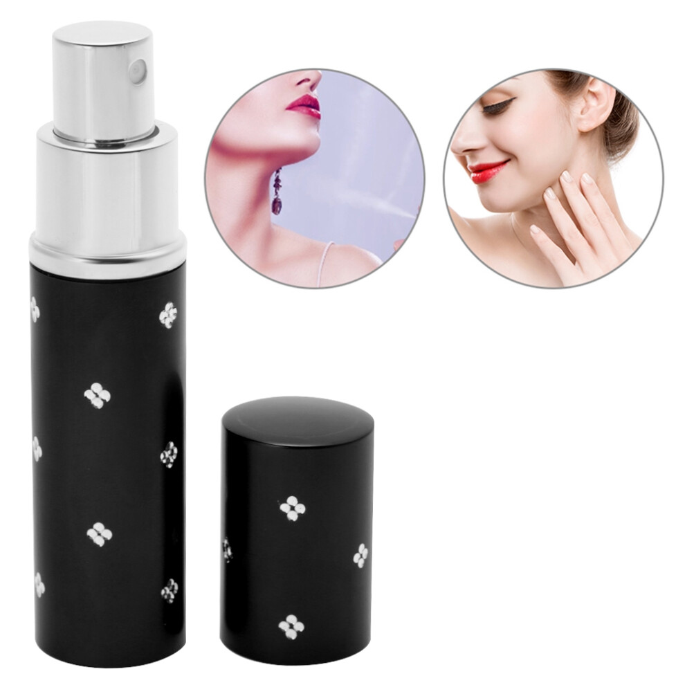Black 10Ml Aluminum Refillable Perfume Atomizer Bottle, Portable,