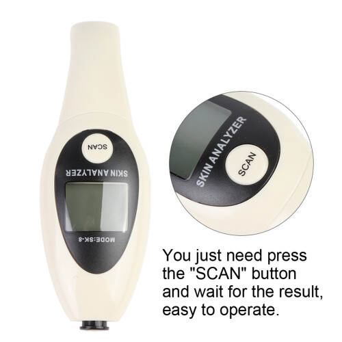 Skin Analyzer Digital LCD 3s Moisture & Oil White 2