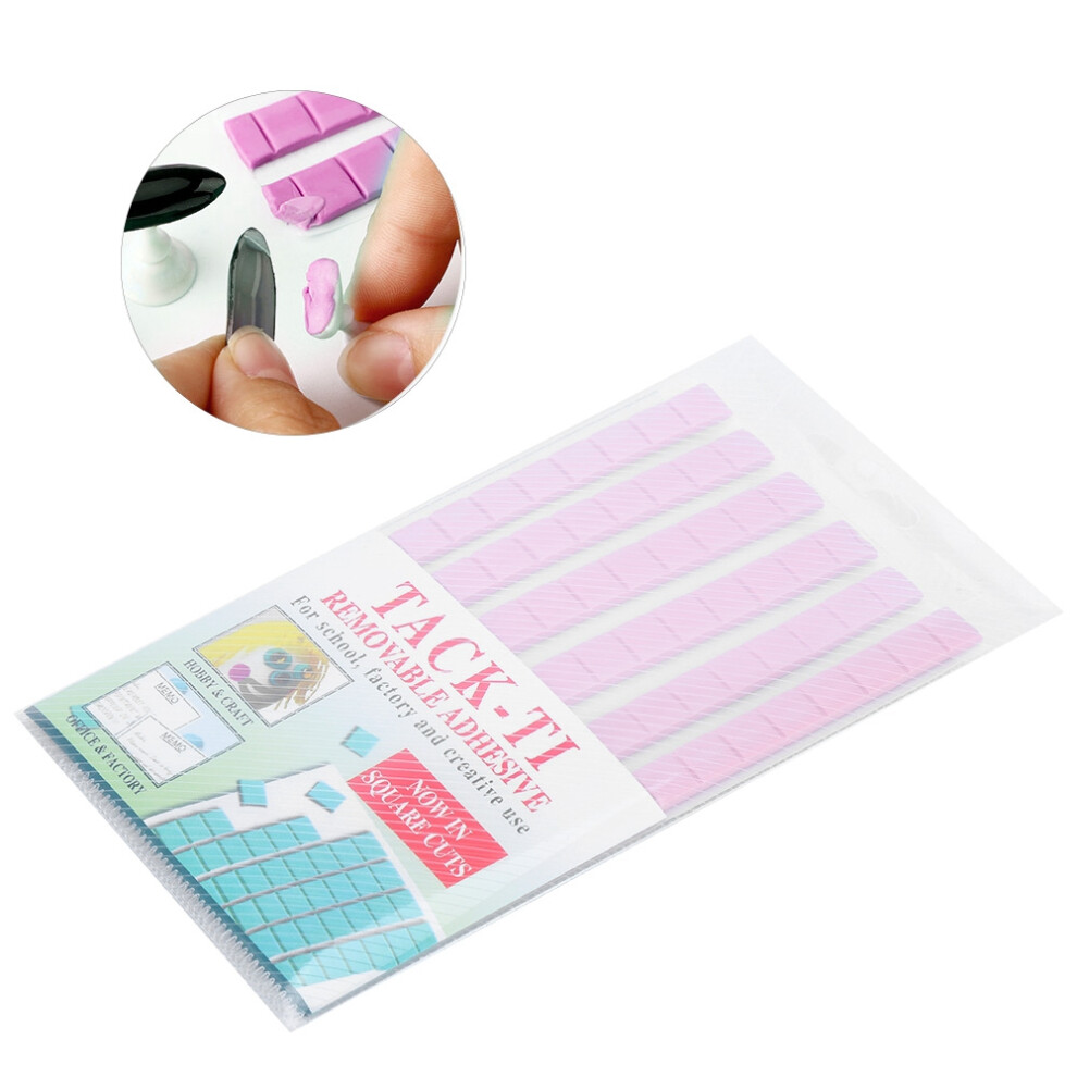Professional Pink Nail Art Clay Reusable False Nail Tips Adhesive Tool