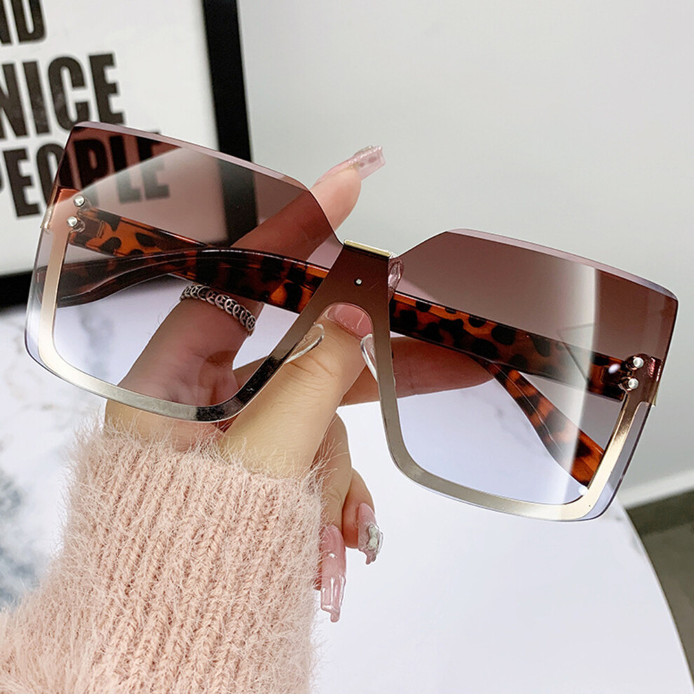 Zhouq-Outdoors (The Tea Turned Blue) Uv Half-Frame Metal Sunglasses For Night Clubs
