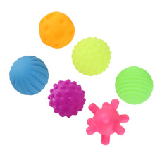 Baby-Badespielzeug Ballsatz 6-teilig buntes Tast- und Sinnesspielzeug für Kinder im Vorschulalter
