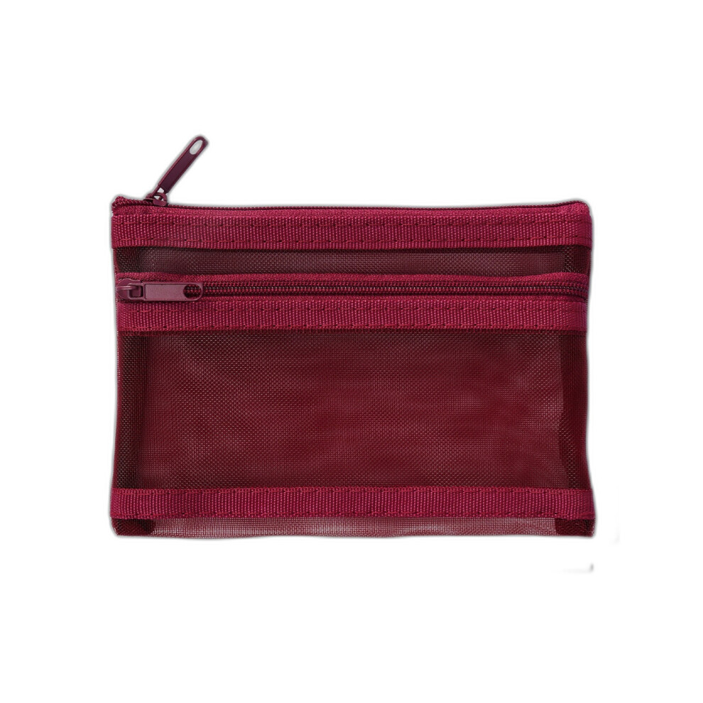 Creation-3C Red ( 90024) Nylon Mesh Pouch For Coins & Cosmetics