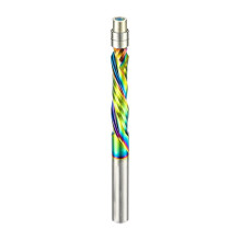 Compression Flush Trim Router Bit 1/4" Shank, Extra Long Coated Carbide Bit with Bottom Bearing for CNC Woodwork