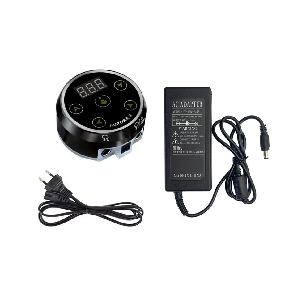 Tattoo Power Supply Upgrade Digital LCD Power with Adaptor for Coil&Rotary Tattoo Gun Machines Dual Input Power EU Plug