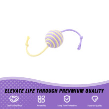 (B, double tail ball) Durable Cat Chew Toy Ball with Biting Sound, 4.5cm
