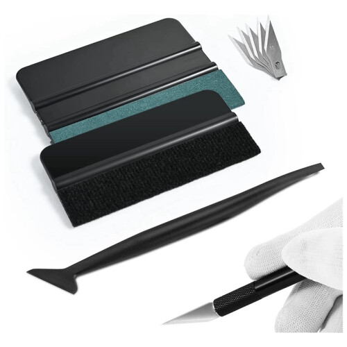 NEWISHTOOL Car Window Tint Installation Kit - Vinyl Wrap Tools with Fleece Squeegee, Micro Squeegee,  Blade Knife 1