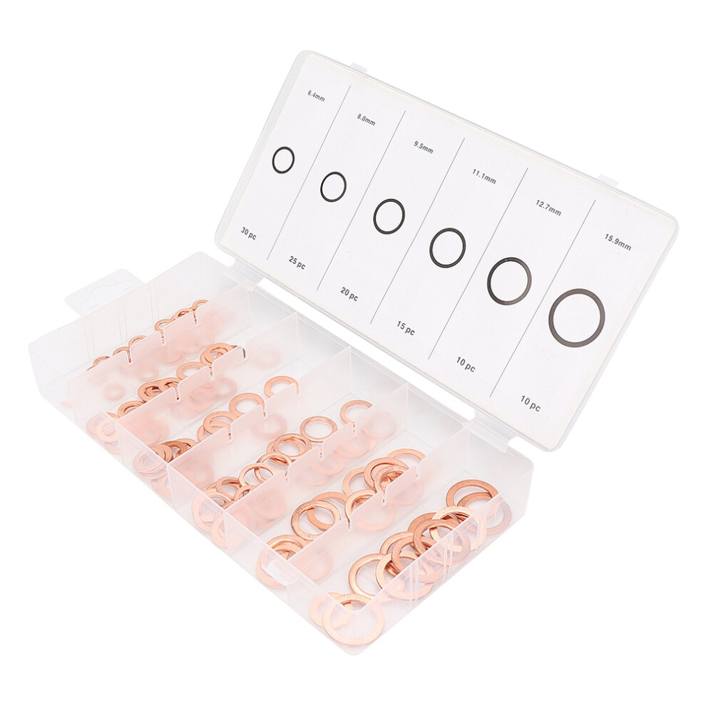 110 Pc Copper Flat Washer Assortment 7293282604124