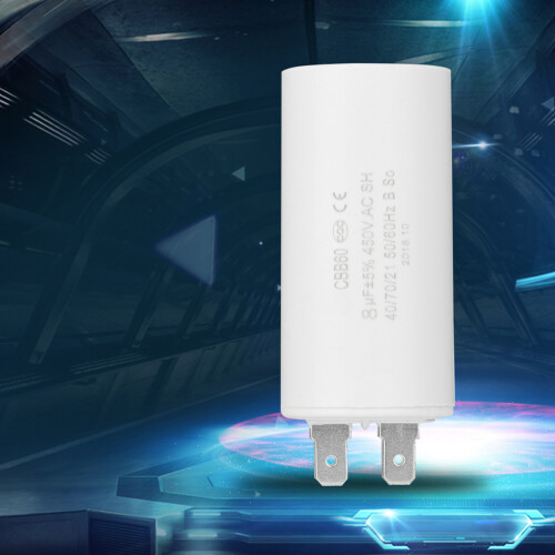 CBB60 8uF 450V Motor Starting Capacitor Small Size Spade Terminals 2