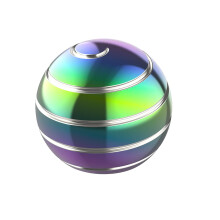Kinetic Desk Toy Ball 39MM Rainbow Optical Illusion Spin Metal Fidget for Anxiety Stress Relief and Focus