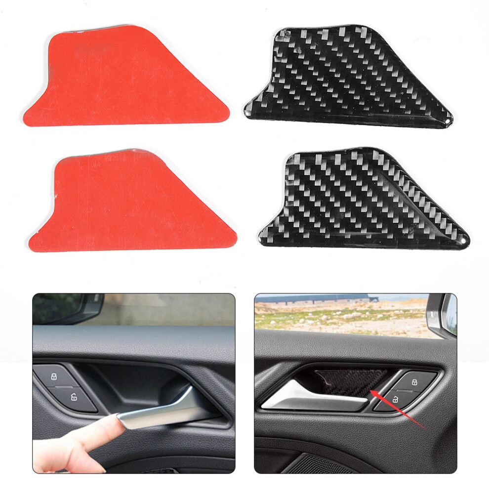 Carbon Fiber Style Door Bowl Trim Stickers For Audi A3 S3 8V 2014-2019 6901393328839