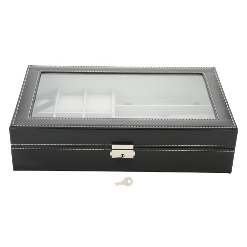 Black PU Leather 6+3-Grid Storage Case 33208 cm 1