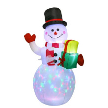 1.5m Christmas Inflatable Snowman Airblown Decor with LED Light Christmas Courtyard Garden Doorway Ornaments US Plug
