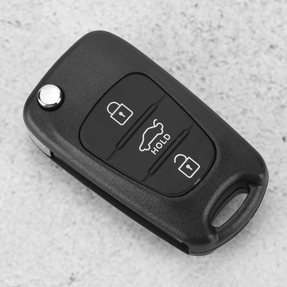Kia Rondo Car Key Shell Case 3 Buttons Flip Remote Fob Replacement Black 6951389329456