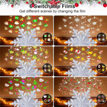 Christmas Star Trees Topper with Built-in Led Snowflake Projector Lights Snowflake Tree Topper US Plug