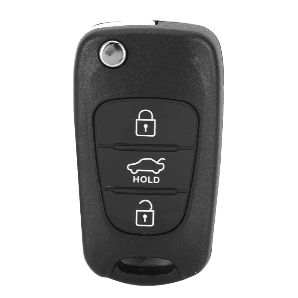 Kia Rondo 3 Button Remote Key Fob Shell In Replacement Flip Cover For Car Black 8431393346253
