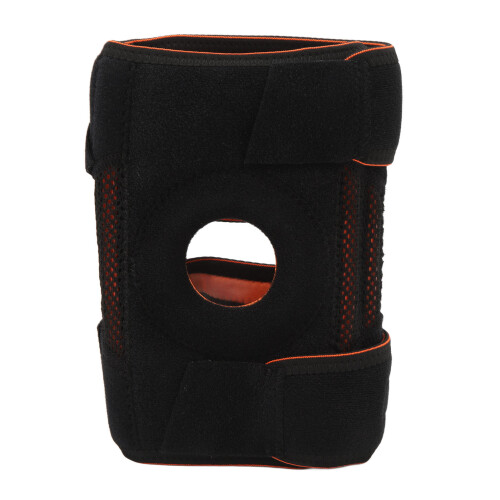 Hollow Open Unisex Knee Support with Silicone Spring Adjustable Fit Black 1