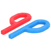 2 Stück Baby P-Form Silikon Beißkette, Weiches Sensorisches Kau-Spielzeug, 12,5 cm