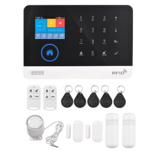 Larmsystem för Heminbrottsskydd 433MHz WIFI+GSM Larm Trådlöst WiFi Alarma Tuya App Work US-Kontakt