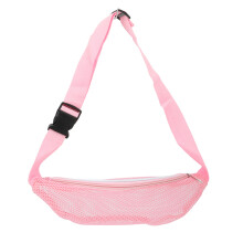 Breathable Waterproof Nylon Beach Mesh Fanny Pack Pink Lightweight Outdoor Waist Bag