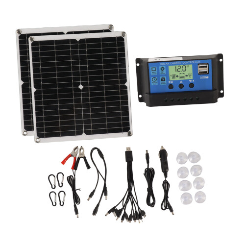 50W monokrystallinsk solpanelsæt med 60A controller 1