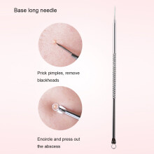 4pcs Pimple Blackhead Remover Needle Set, Double Head Comedone Tool