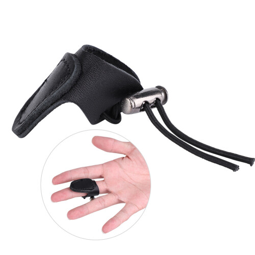 Archery Thumb Finger Protector for Compound & Reflex Bows, Black, 5x4cm 1