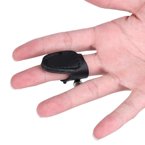 Archery Thumb Finger Protector for Compound & Reflex Bows, Black, 5x4cm 2