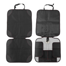 Child Car Seat Protector with Mesh Pockets, Red Line, 122x48cm
