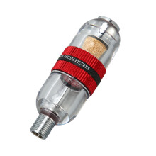 Water Oil Separator with 3 Cotton Filters for Spray Gun, Easy Install, Red