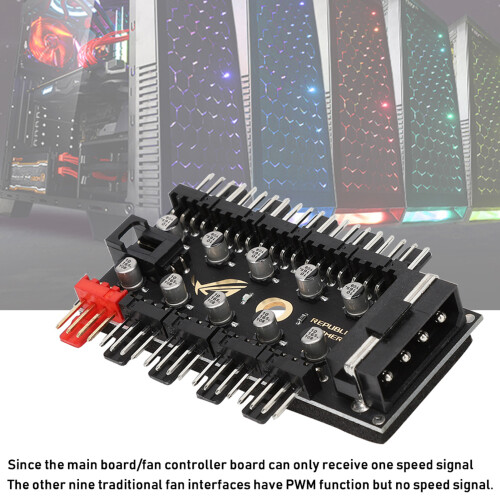 4-Pin PWM Fan Splitter Hub, 10-Way