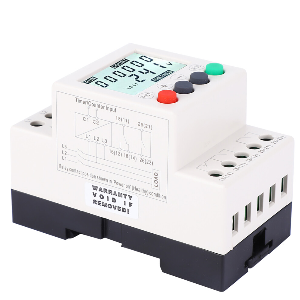 Rd6-W Lcd 3-Phase Voltage Protect Relay Over Under Voltage Phase Sequence Monitor 8771389339884