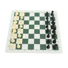 Portable PU Leather Travel Chess Set with 32 Pieces and Storage Bag
