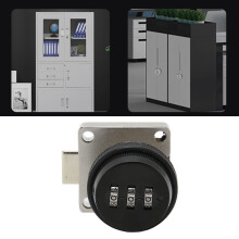 Combination Zinc Alloy Cam Lock for Drawers, 18mm Opening, Black