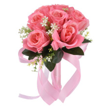 Artificial Wedding Bouquet Silk Fuchsia20x24cm