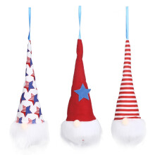 Patriotic Gnome Plush Decoration with Light