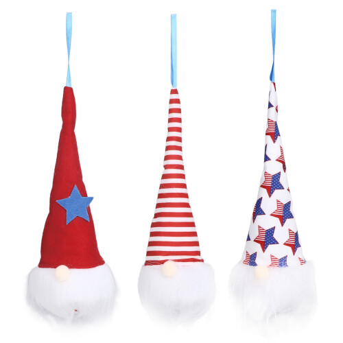 Patriotic Gnome Plush Decoration with Light 1