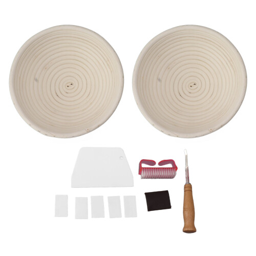 Round Bread Proofing Basket Set 20CM & 22CM with Liners