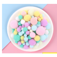 (Macaron) Colorful 130pcs Fluffy Pompoms for DIY Crafts